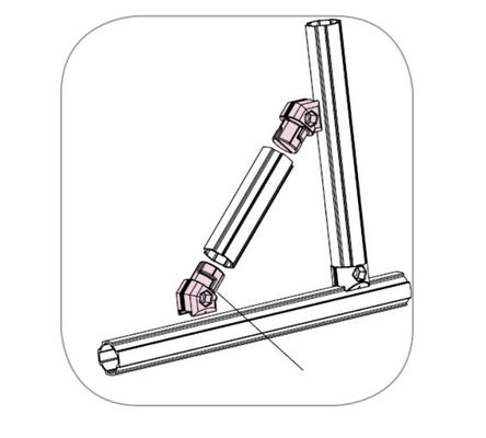 DYJ28-B09 45 Inner Type Aluminum Tube Connector for Lean System