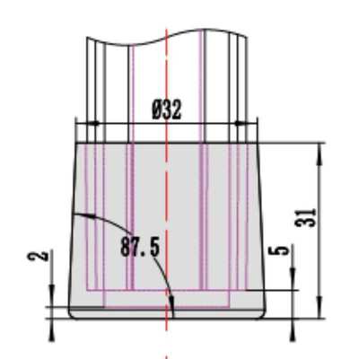 DYP28-04 Third Generation Lean Pipe Foot Support Aluminum Tube Foot Cover Plastic Foot Bush
