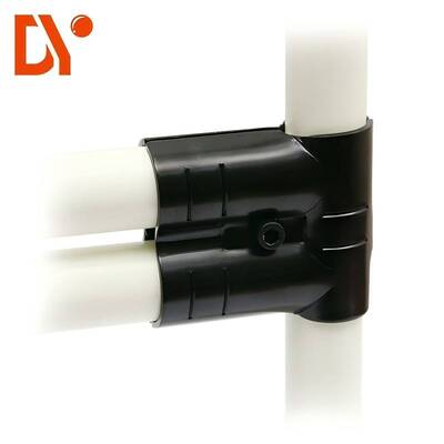 HJ-14 Black Electrophoresis Metal Lean Pipe Joint in 2.3MM Thickness for Tube Warehouse Rack