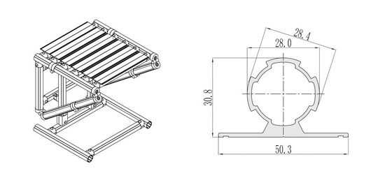 Double Side Aluminum Pipe DY28-05A 6063 Industrial Alloy Lean Tube for Karakuri System
